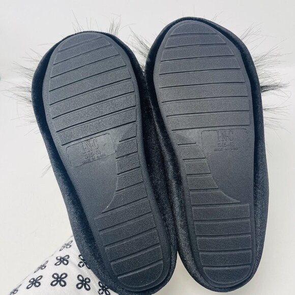 INC International Concept Womens Size 5/6 Pom Pom Velvet Clog Slippers $35 122 - Picture 4 of 7